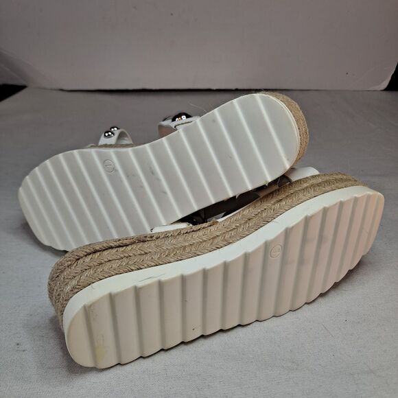 C Comfort est. 1946 Espadrilles Womens 7M Studded Platform White Faux Leather - Picture 6 of 11